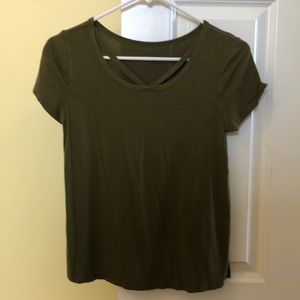 army green colored shirt
